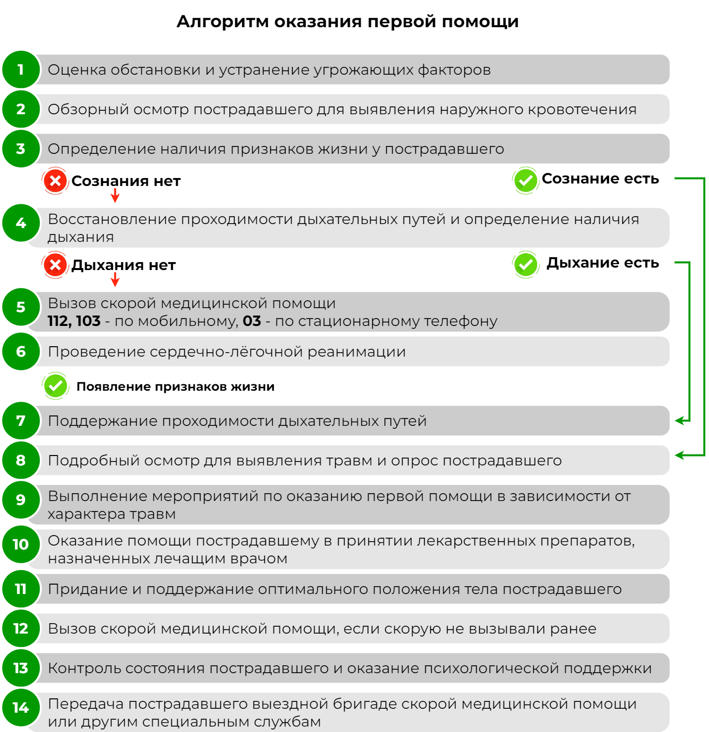 Алгоритм оказания первой помощи
